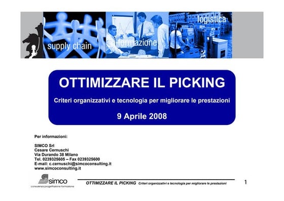 SIMCO: Ottimizzare il Picking - seconda parte