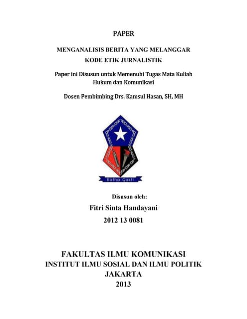 Analisis Berita yang Melanggar Kode Etik Jurnalistik