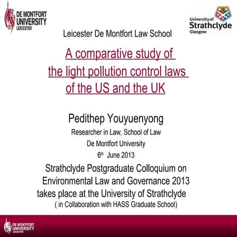 Stratclyde University Paper & Poster Presentation 2013