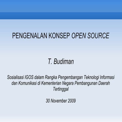 Presentasi Pengenalan Konsep Open Source
