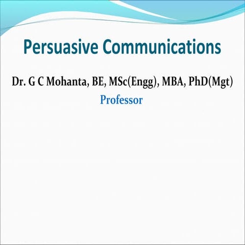 Persuasive communications