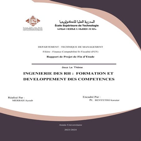 INGENIERIE DES RH : FORMATION ET  DEVELOPPEMENT DES COMPETENCES