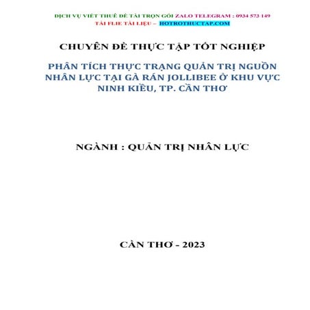 Phân Tích Thực Trạng Quản Trị Nguồn Nhân Lực Tại Gà Rán