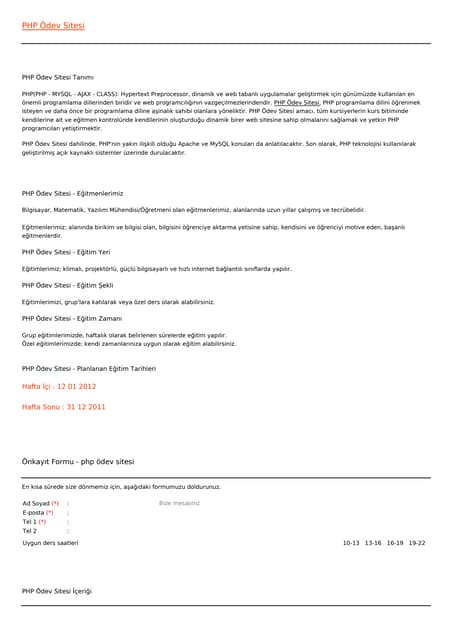 Php odev-sitesi