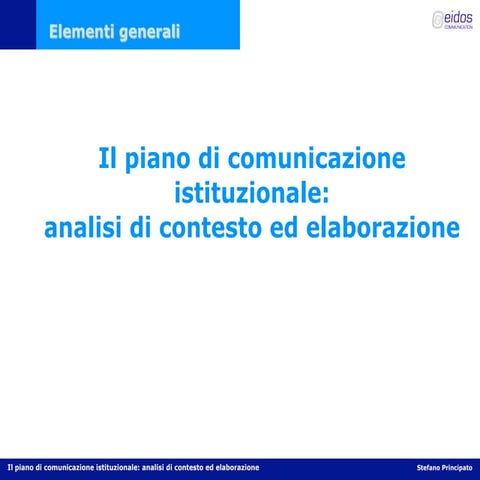 Il piano di comunicazione per la PA