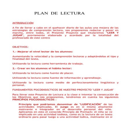 Plan    de   lectura