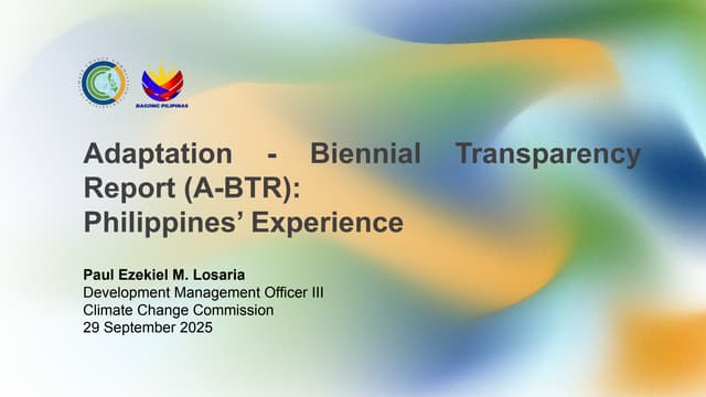 Adaptation - Biennial Transparency Report (A-BTR):​  Philippines’ Experience....