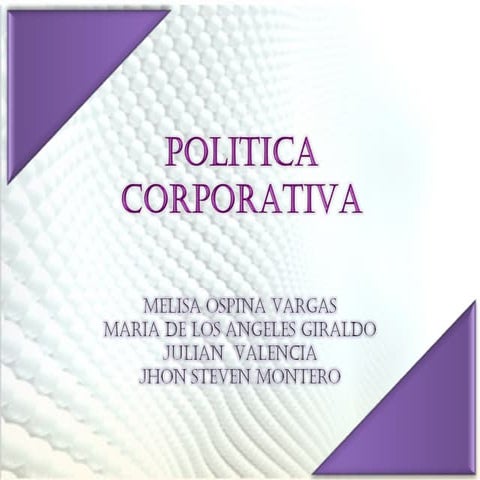 Politica Corporativa