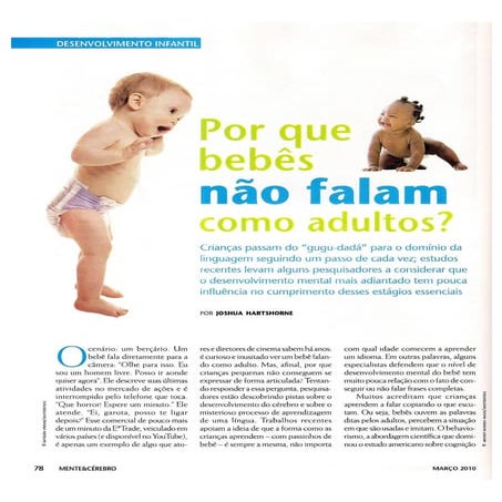 Por que os bebes nao falam como adultos