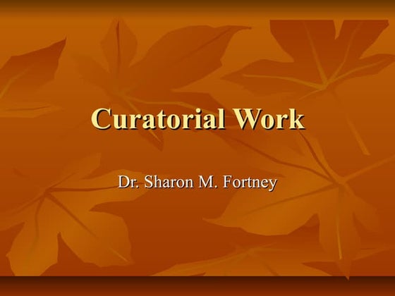 Portfolio of curatorial work 2013 update