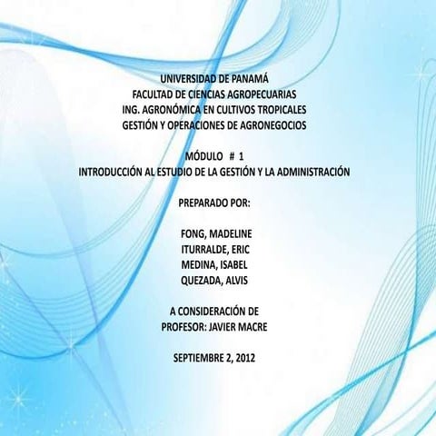 INTRODUCCIÓN AL ESTUDIO DE LA GESTIÓN Y LA ADMINISTRACIÓN