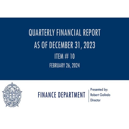 PPT ITem # 10 - 1st Qtr Financial & Inv. Report