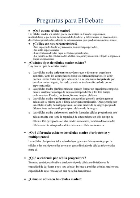 Preguntas para el debate (CMC)