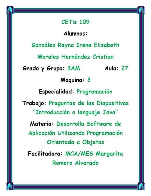 Preguntas para programacion