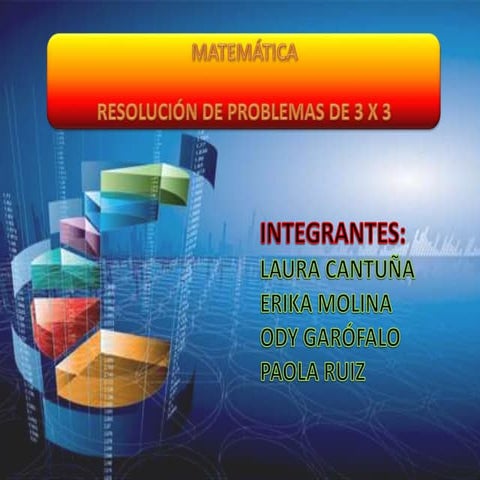 Resolución de problemas con 3 incógnitas y 3 ecuaciones.