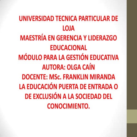 Presentación inclusion o exclusion del conocimiento