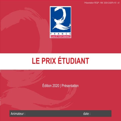 L'édition 2020 du Prix Étudiant Qualité Performance