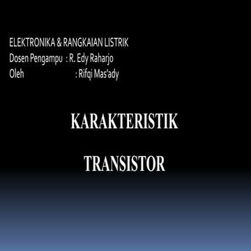  Karakteristik Resistor