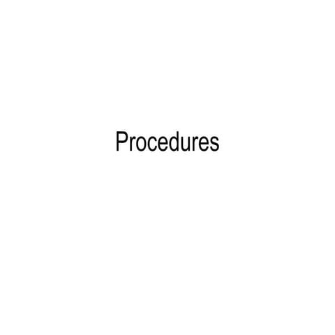 Procedures returns