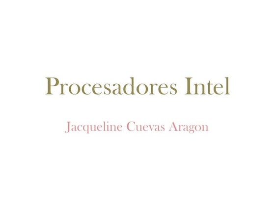 Procesadores intel