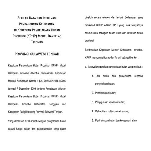 Profile kphp dampelas tinombo sulawesi tengah