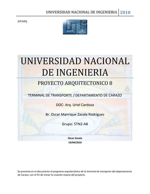 Programa arquitectonico de terminal