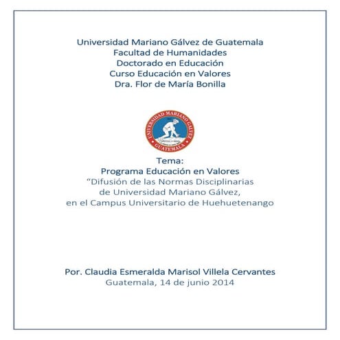 Programa educación en valores  