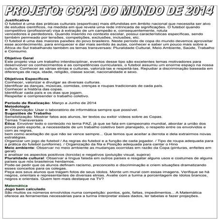 Projeto copa do mundo 2014