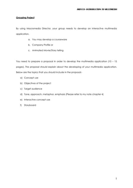 IMD153 Proposal Sample