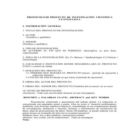 Protocolo de investigacion