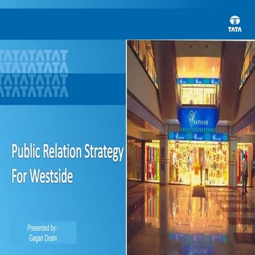 Public Relation strategy for Westside