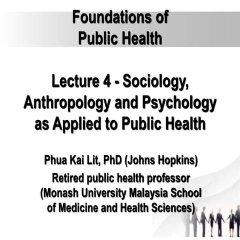Public Health Lecture 4 Social Sciences and Public Health