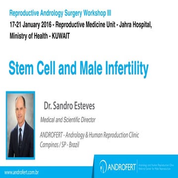 Public lecture - Stem Cell and Male Infertility