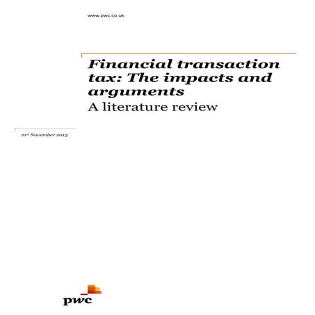 Rapport PwC sur la taxe sur les transactions financières (2013)