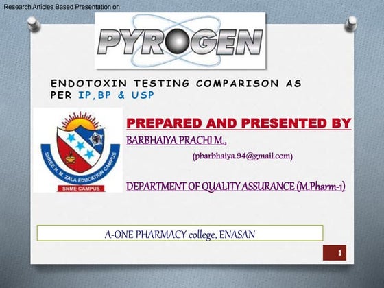 Pyrogen and its various test