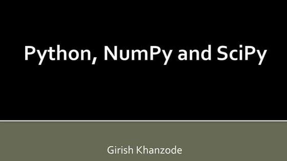 Python Scipy Numpy
