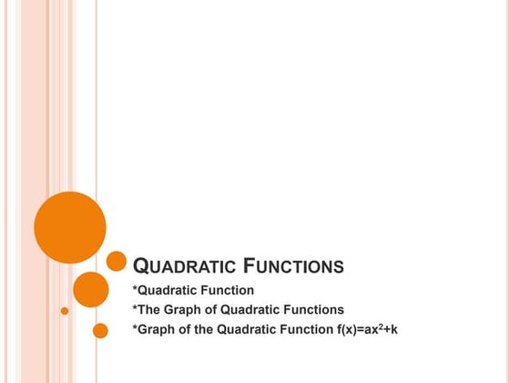Quadratic functions
