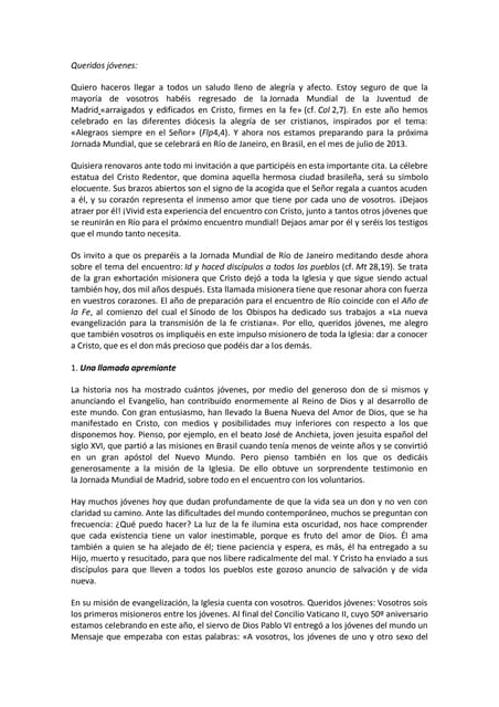 Id y haced discípulos a todos los pueblos (cf. Mt 28,19)