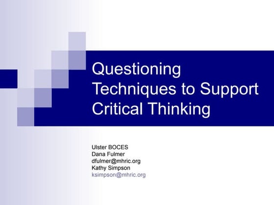 Questioning Techniques Overview