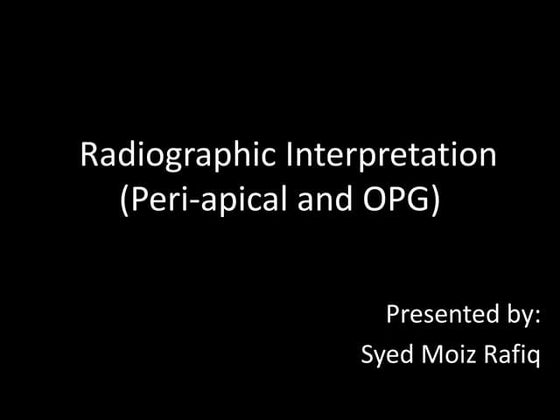 Radiographic interpretation
