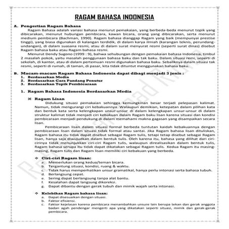 Ragam bahasa indonesia