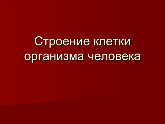 строение клетки организма человека