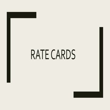 Rate cards