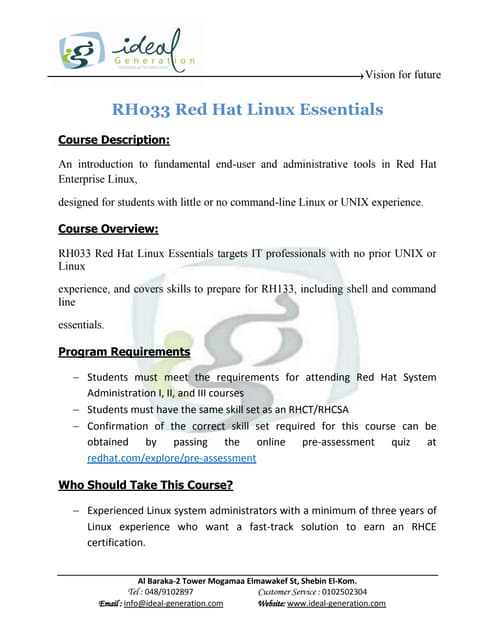 Red hat linux essentials