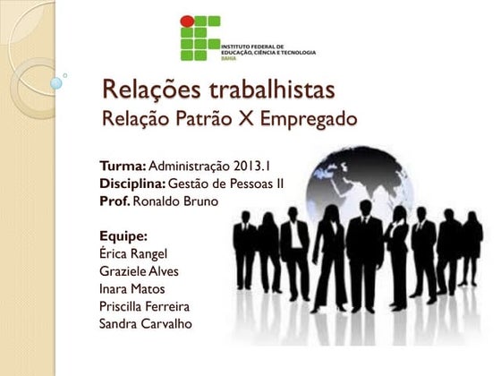 Relações trabalhistas -  Patrão X Empregado