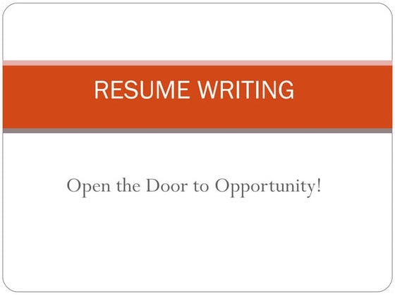Resume writing ppt presentation