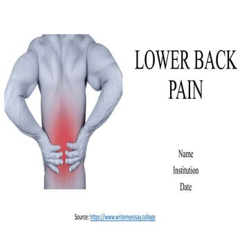 Differential Diagnosis of  Lower Back Pain