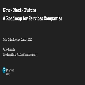 Now - Next - Future - Roadmaps for Services Companies