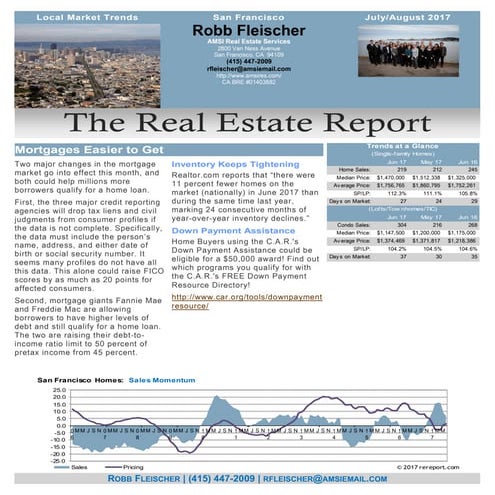 Mortgages Easier to Get - July/August Real Estate Report