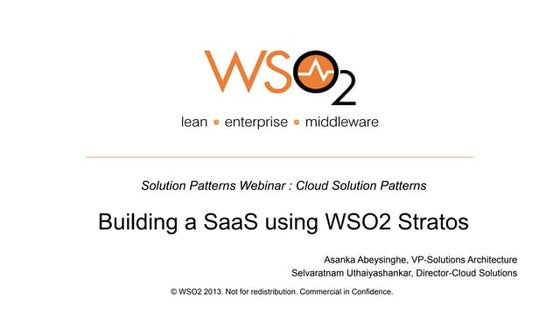 Building a SaaS using WSO2 Stratos